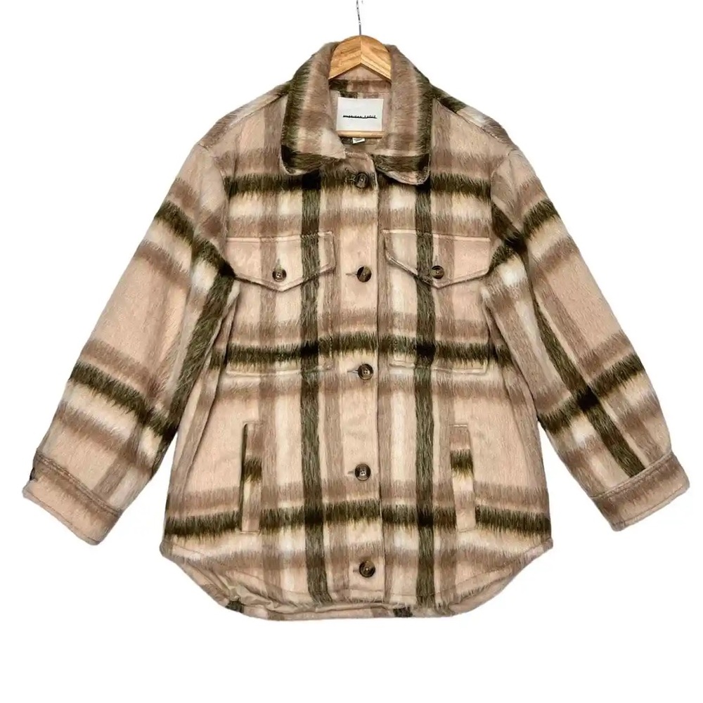American Eagle Brushed Plaid Oversized Shacket